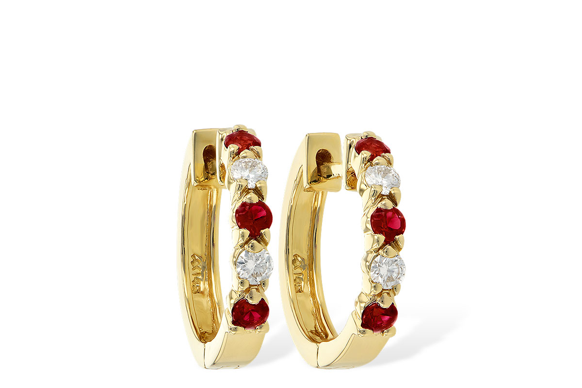 A001-12114: EARRINGS .33 RUBY .52 TGW