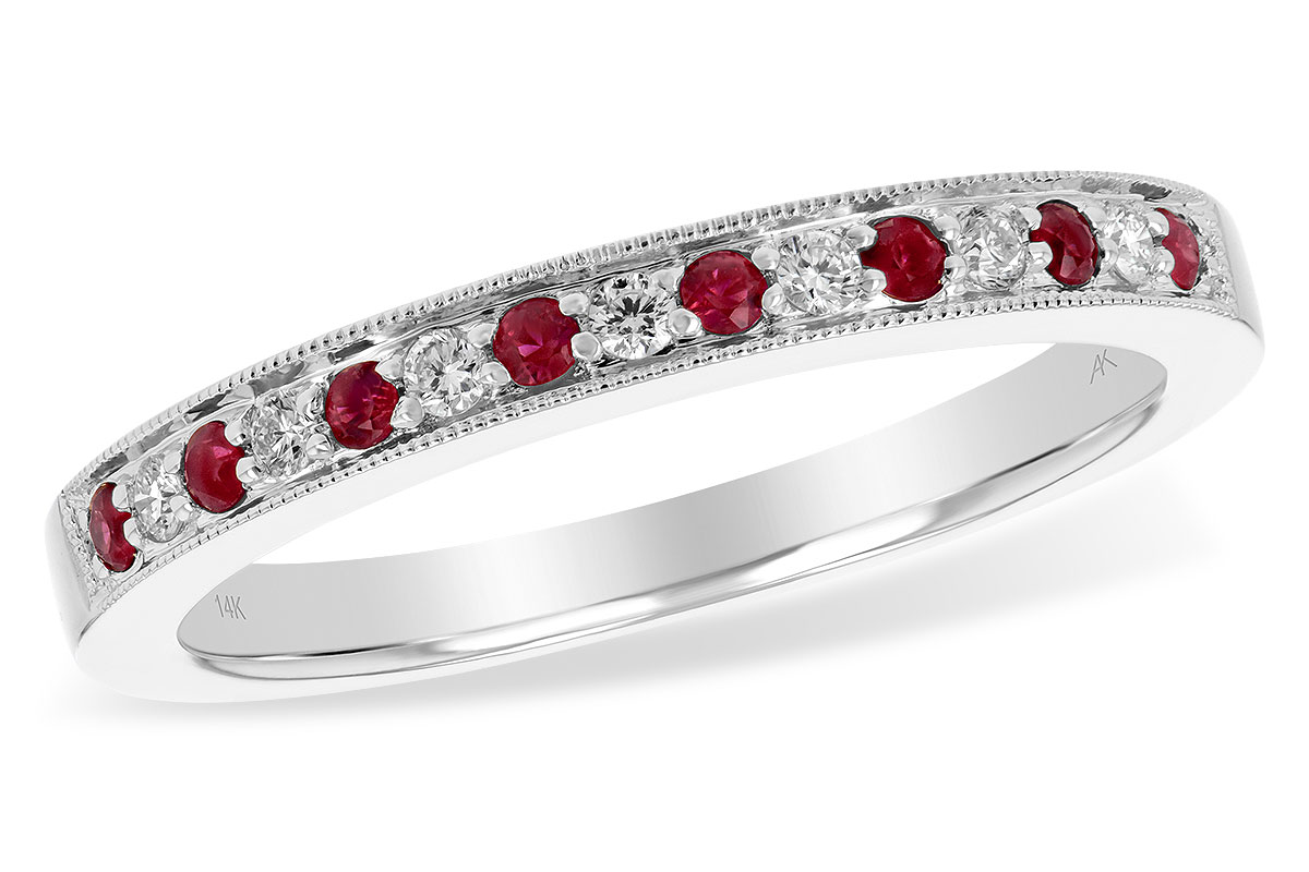 A183-87569: LDS WED RG .12 RUBY .21 TGW