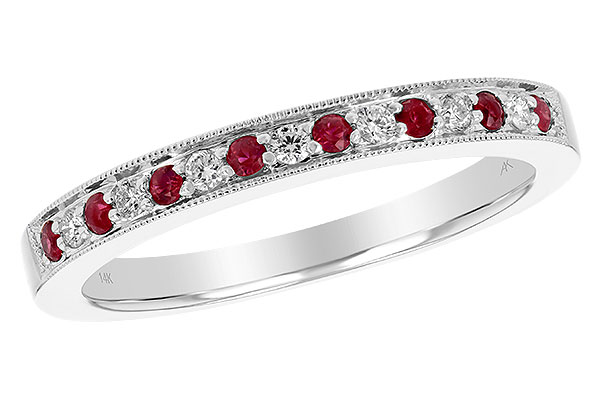 A183-87569: LDS WED RG .12 RUBY .21 TGW