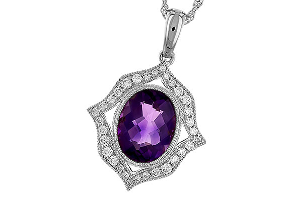 A273-88523: NECKLACE 1.52 AMETHYST 1.70 TGW (9x7 MM AMY)