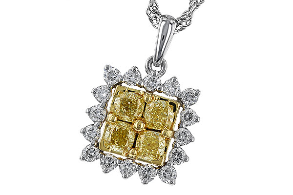 A274-76678: NECK .76 FANCY YELLOW DIAMONDS 1.09 TW