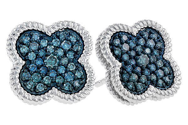 A274-77623: EARRINGS .50 TW BLUE DIAS