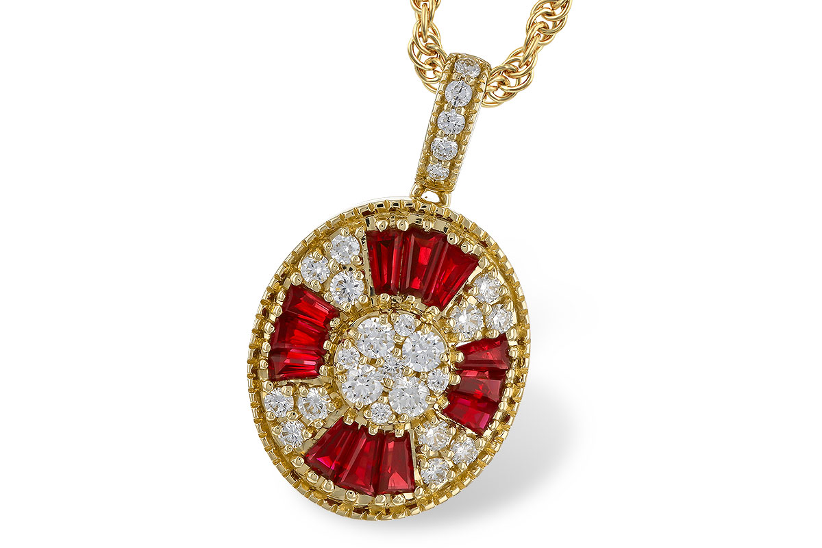 A274-79450: NECKLACE .54 TW RUBY .78 TGW