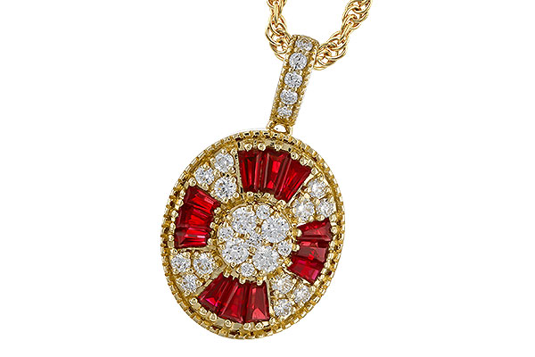 A274-79450: NECKLACE .54 TW RUBY .78 TGW