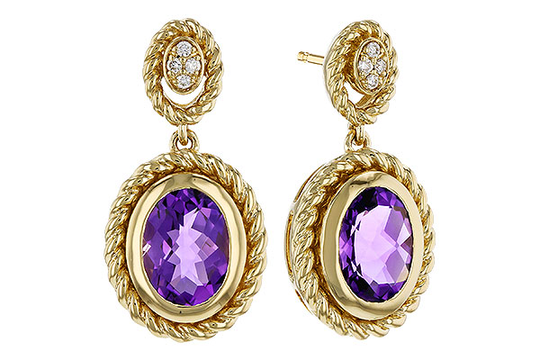 A274-81214: EARRINGS 1.98 AMETHYST 2.02 TGW (8x6MM AMY)