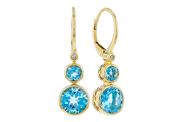 A275-63941: EARR 3.25 TW BLUE TOPAZ 3.27 TGW (4MM/7MM BT)