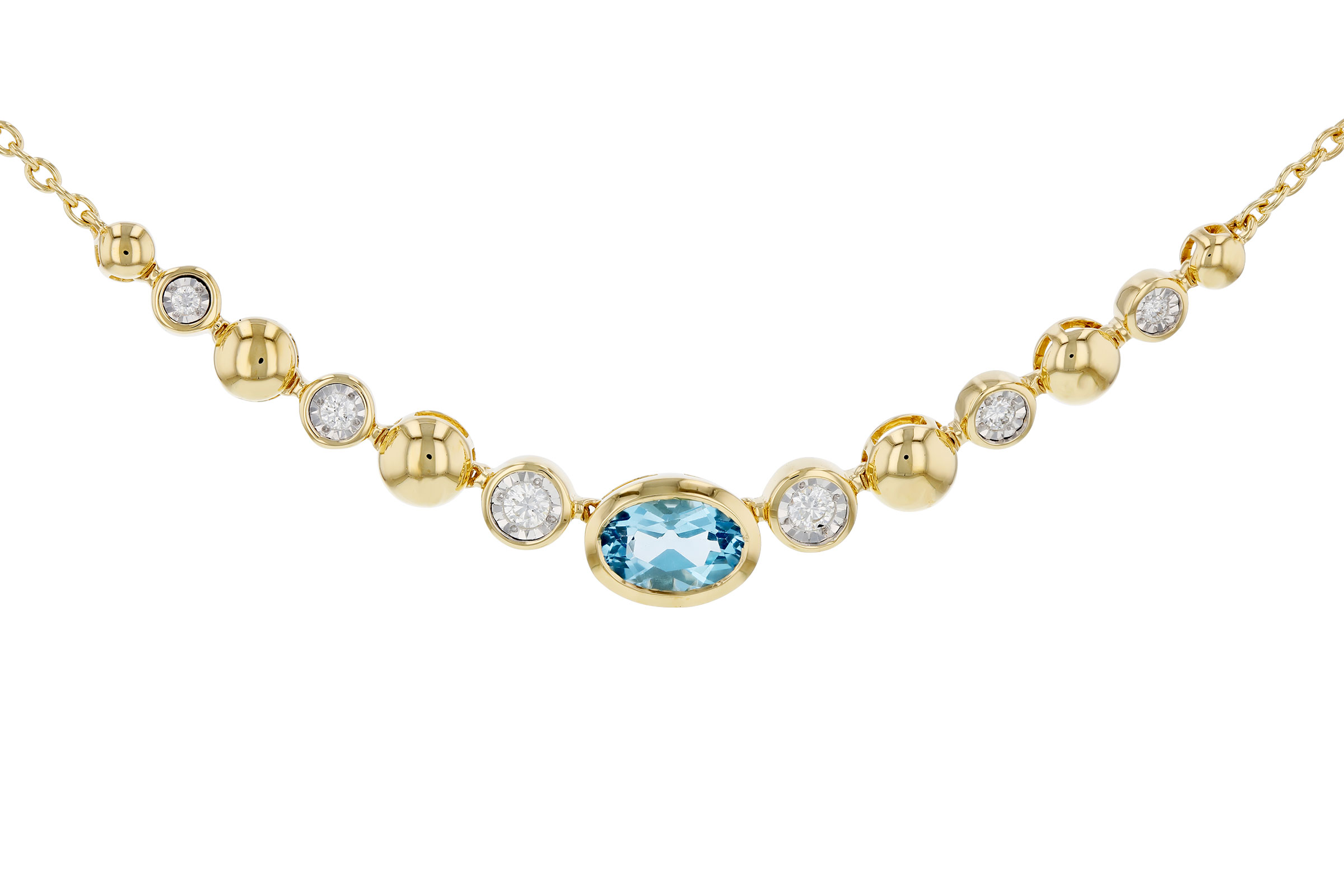 A275-64878: NECKLACE .83 SWISS BLUE TOPAZ .95 TGW (17")