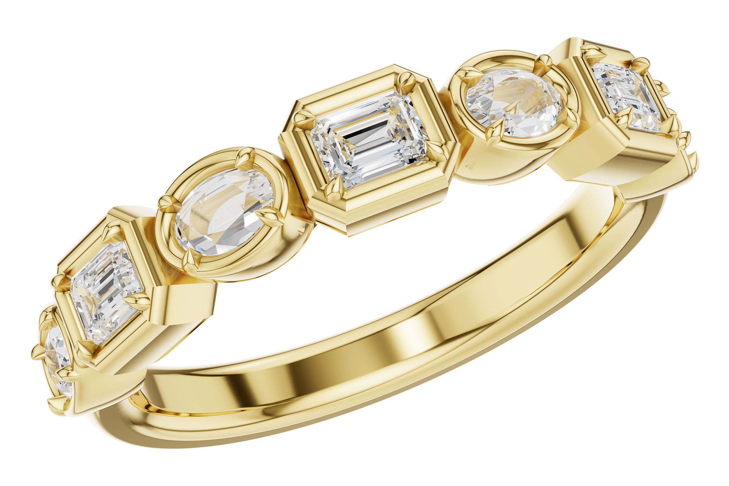 A275-65805: LDS DIA WED RG .55 TW FANCY CUT DIAS