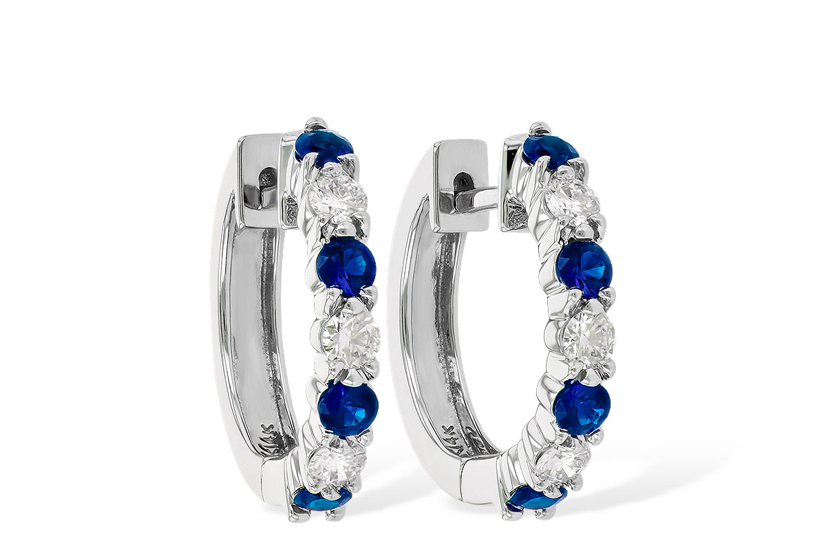 B001-12114: EARRINGS .64 SAPP 1.05 TGW