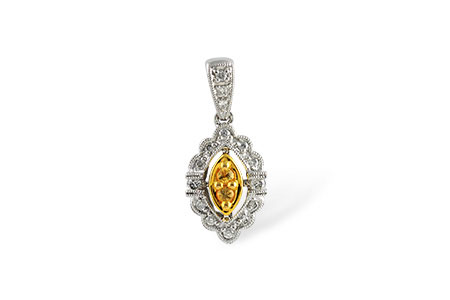 B186-61187: PENDANT .07 YELLOW SAPP .22 TGW