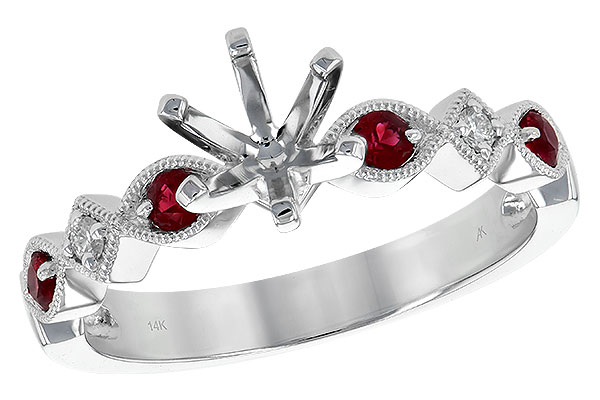 B190-18496: LDS SEMI DIA RG .20 RUBY .24 TGW