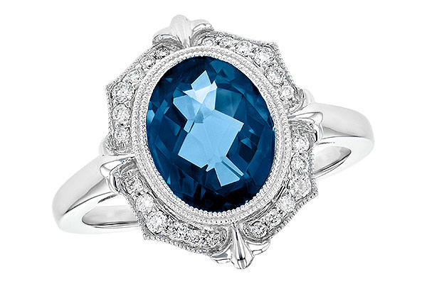 B190-25741: LDS RG 3.00 LONDON BLUE TOPAZ 3.16 TGW