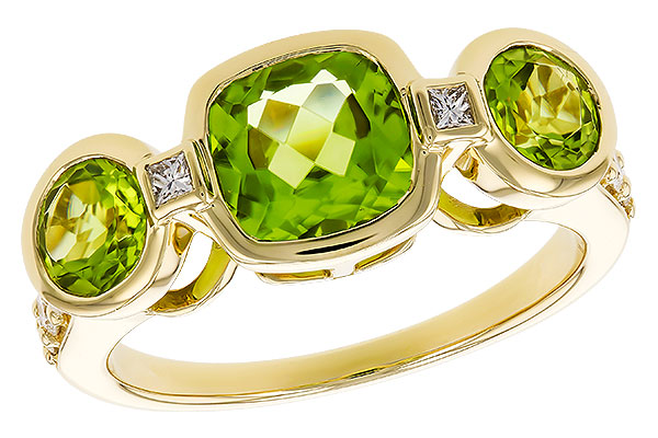 B273-87559: LDS RG 2.55 TW PERIDOT 2.80 TGW (7MM CUSHION)