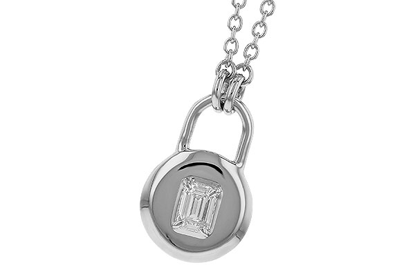 B273-88505: NECKLACE .19 EMERALD CUT (18")