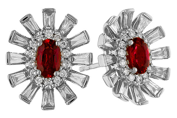 B273-89387: EARR .58 TW RUBY 1.30 TGW (5x3MM RUBY)