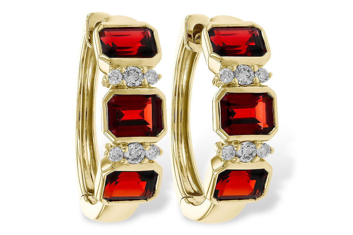 B274-74878: EARRING 1.50 TW GARNET 1.61 TGW