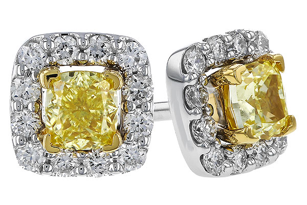 B274-76678: EARR .38 FANCY YELLOW DIAMONDS .54 TW