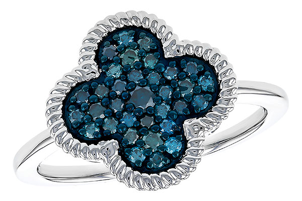 B274-77623: LDS DIA RG .33 TW BLUE DIAMONDS