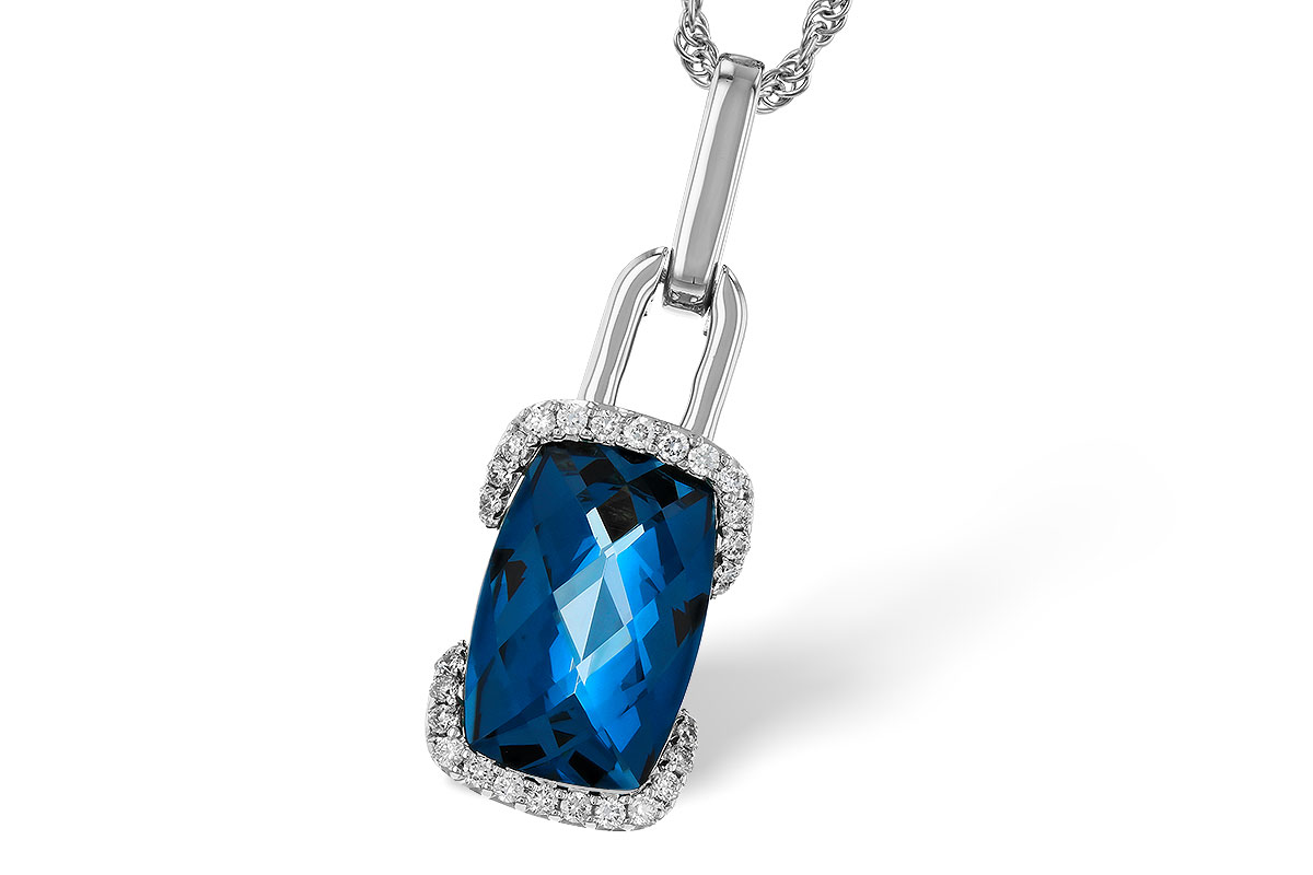 B274-81214: NECK 3.75 LONDON BLUE TOPAZ 3.90 TGW (12x8MM LBT)