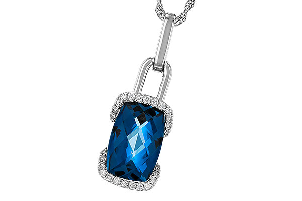 B274-81214: NECK 3.75 LONDON BLUE TOPAZ 3.90 TGW (12x8MM LBT)