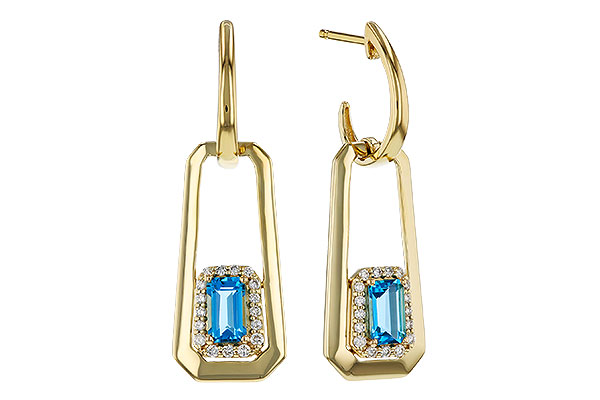 B274-81241: EARRING .66 TW BLUE TOPAZ .80 TGW (5x3MM BT)