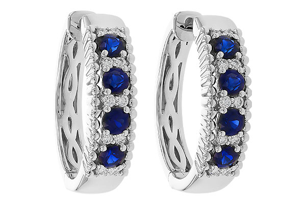 B274-81250: EARRINGS .56 TW SAPP .68 TGW