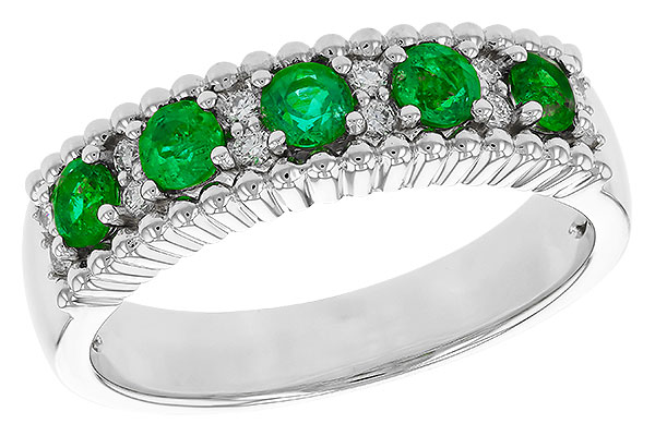 B274-81259: LDS WED RG .48 TW EMERALD .60 TGW