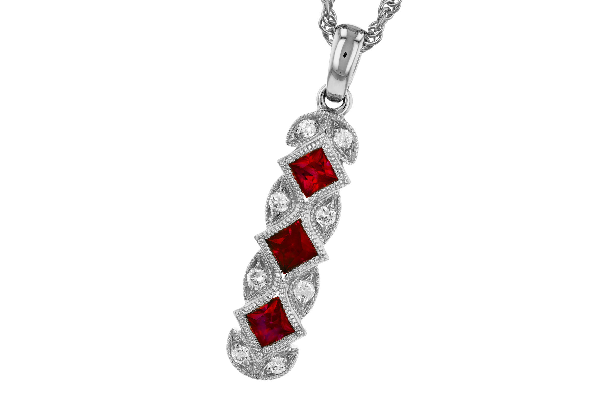 B275-64859: NECKLACE .55 TW RUBY .64 TGW