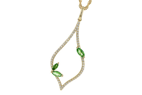 C190-24896: NECK .35 GREEN GARNET .55 TGW