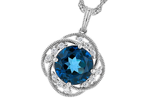 C273-84887: NECK 2.90 LONDON BLUE TOPAZ 3.05 TGW (9MM LBT)