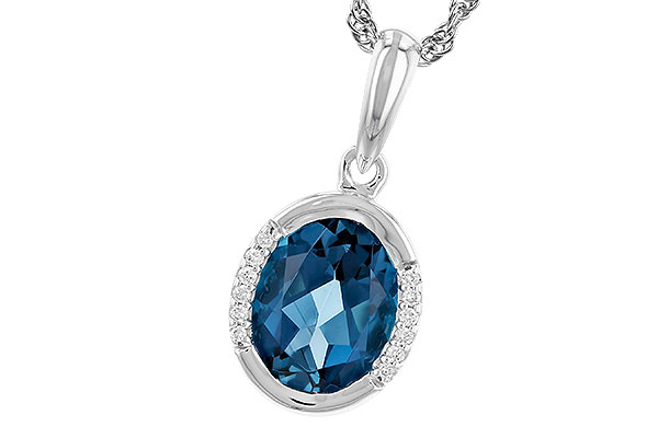 C273-85796: NECK 1.90 TW LONDON BLUE TOPAZ 1.93 TGW (9x7 LBT)