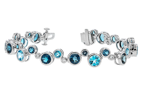 C273-86650: BRACELET 15.65 TW BLUE TOPAZ 15.95 TGW