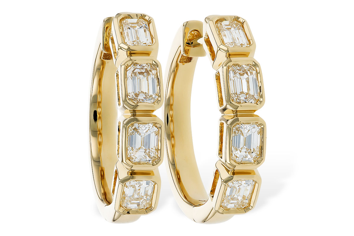 C273-87550: EARRINGS 1.10 TW EMERALD CUTS