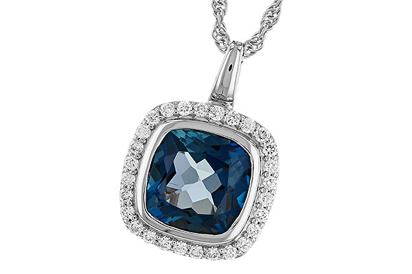 C273-88487: NECK 3.85 LONDON BLUE TOPAZ 4.15 TGW (9MM LBT)