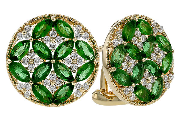 C274-75741: EARRINGS 1.66 TW EMERALD 1.96 TGW