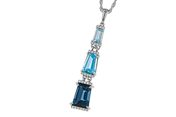 C274-76668: NECKLACE 2.60 TW BLUE TOPAZ 2.65 TGW