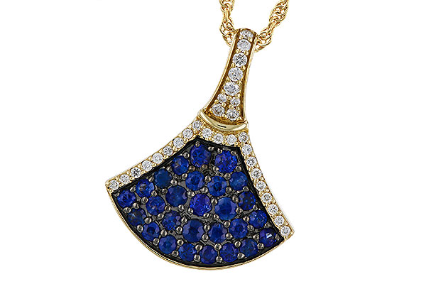 C274-76723: NECKLACE .71 TW SAPPHIRE .85 TGW