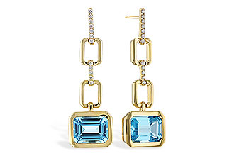 C274-77559: EARRINGS 3.20 BLUE TOPAZ 3.32 TGW (8x6MM BT)