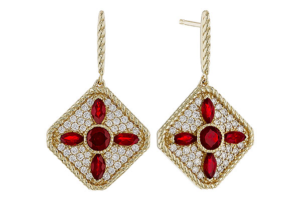 C274-77568: EARRINGS .99 TW RUBY 1.42 TGW