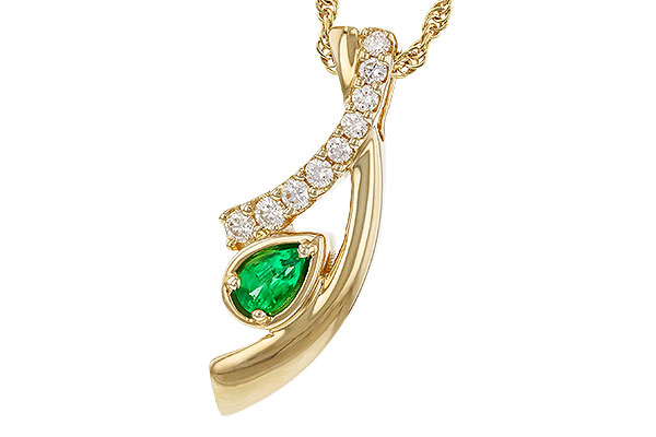 C274-78468: NECKLACE .17 EMERALD .34 TGW (5x3 EMER)
