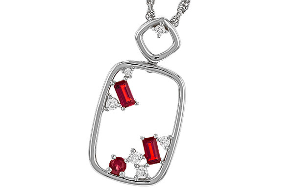 C274-78496: NECKLACE .33 TW RUBY .44 TGW