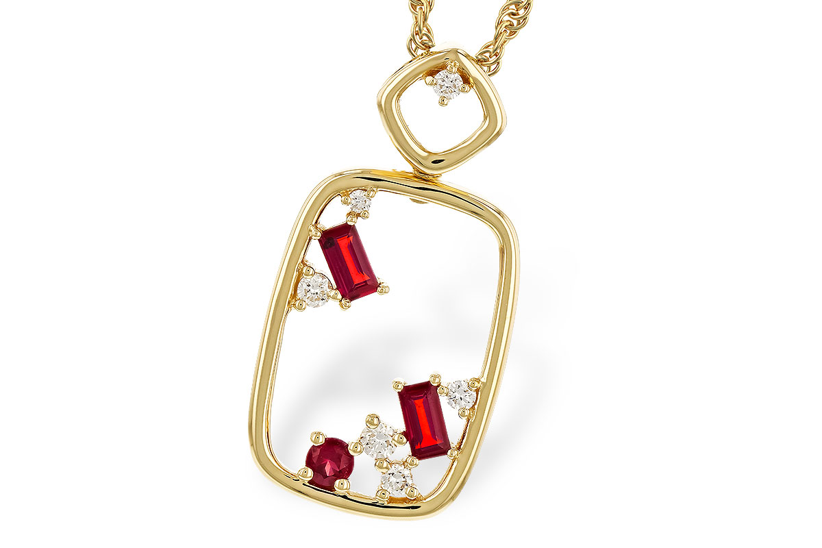 C274-78496: NECKLACE .33 TW RUBY .44 TGW