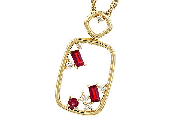 C274-78496: NECKLACE .33 TW RUBY .44 TGW