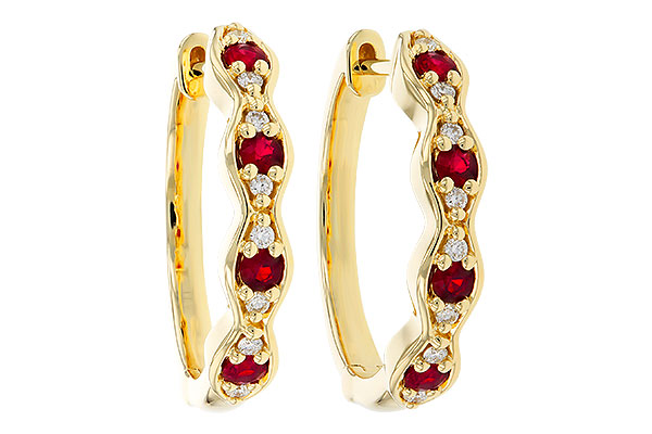 C274-81196: EARRINGS .28 TW RUBY .34 TGW