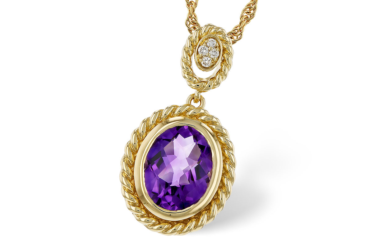 C274-81214: NECKLACE 1.38 AMETHYST 1.40 TGW (9x7MM AMY)
