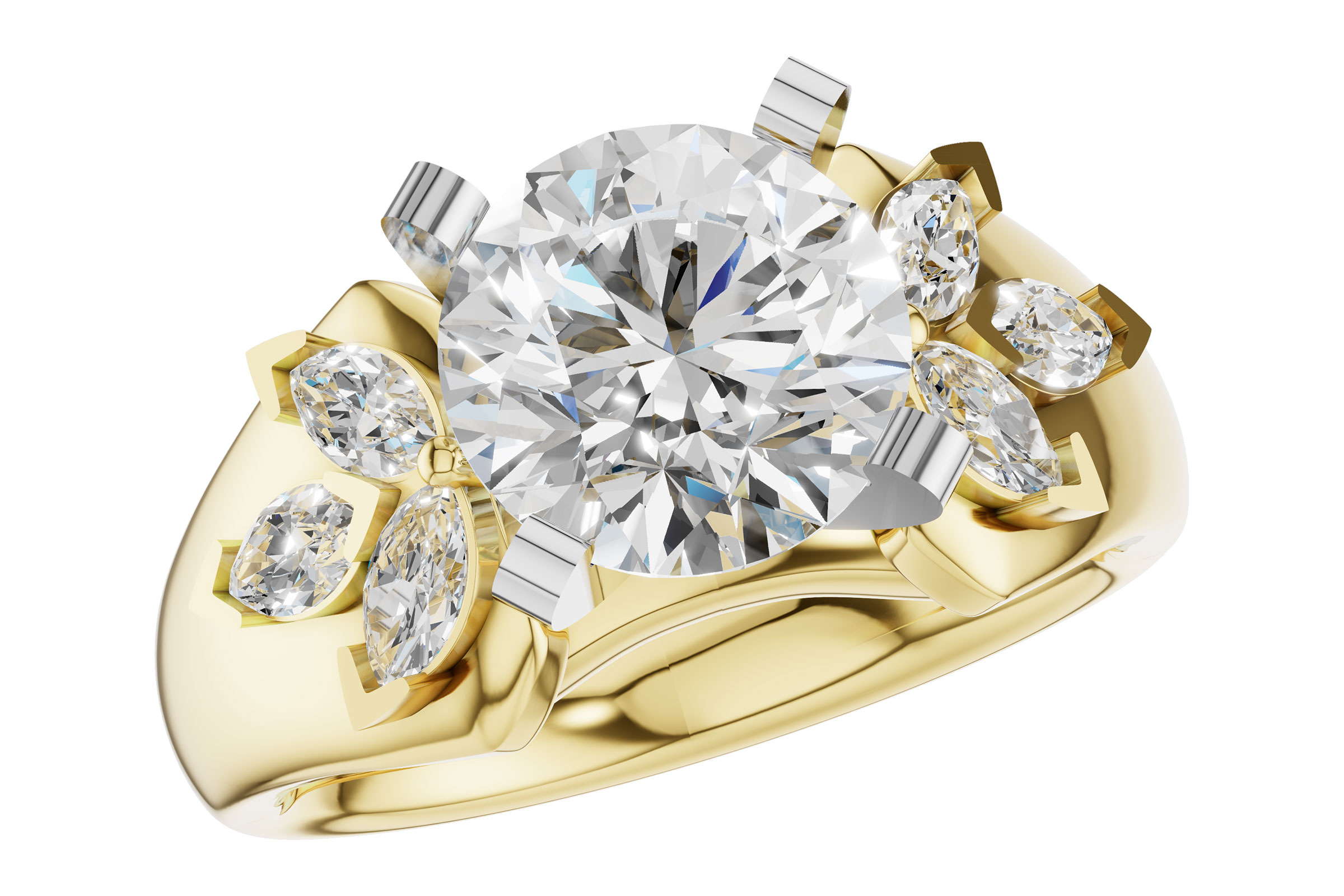 C275-64841: LDS SEMI DIA RG .38 TW MARQUISE DIAS