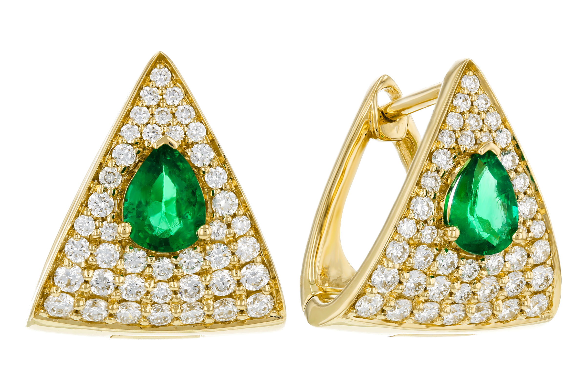 C275-65814: EARRINGS .45 TW EMERALD 1.00 TGW (5x4MM EM)