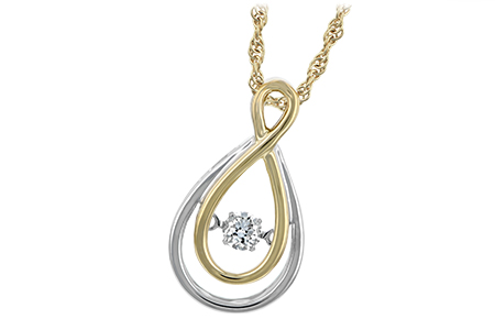 D188-44823: NECKLACE .14 BR (YG TRIM)