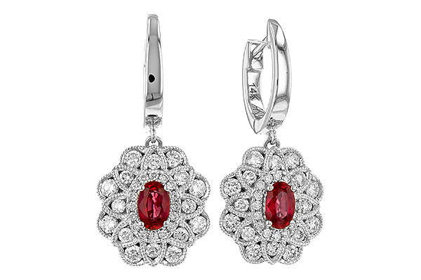 D273-89396: EARR .56 TW RUBY 1.30 TGW (5x3MM RUBY)