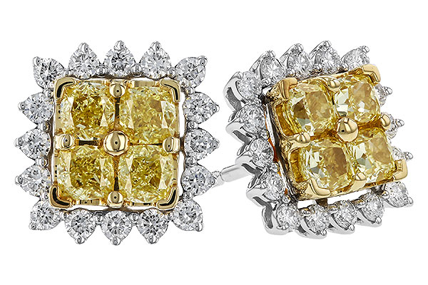 D274-76677: EARR 1.04 FANCY YELLOW DIAMONDS 1.44 TW